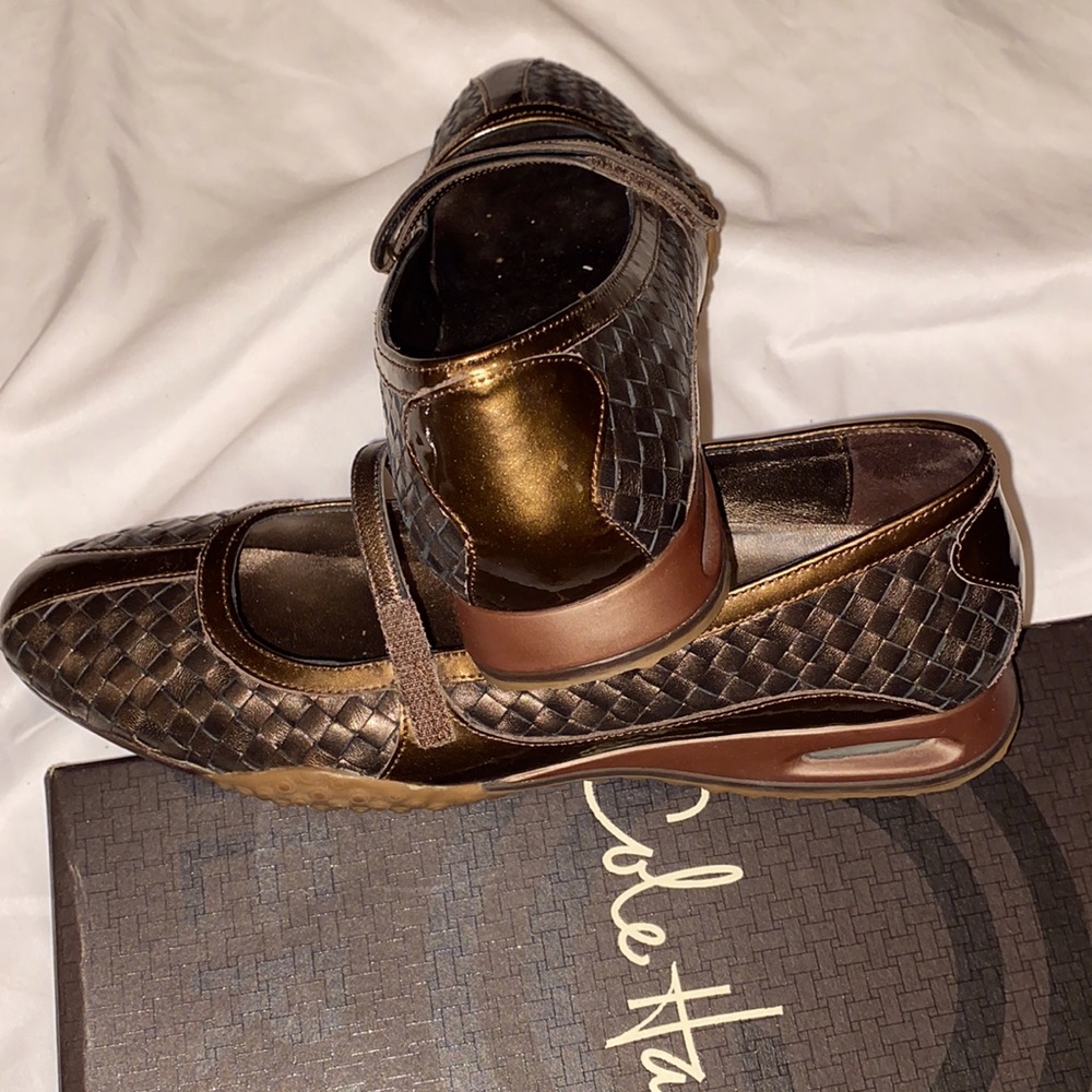 Cole Haan Women's Brown Woven Mary Jane Shoes